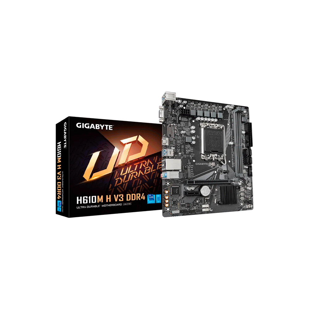 Placa madre gigabyte 1700 h610m h v3 ddr4 gigabyte v/s/r/hdmi/m2/usb3.2/matx