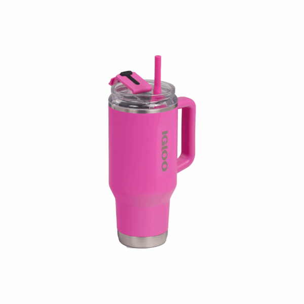 Vaso termico igloo 950 ml ice dye rosa c/pajita 71363 - Imagen 2