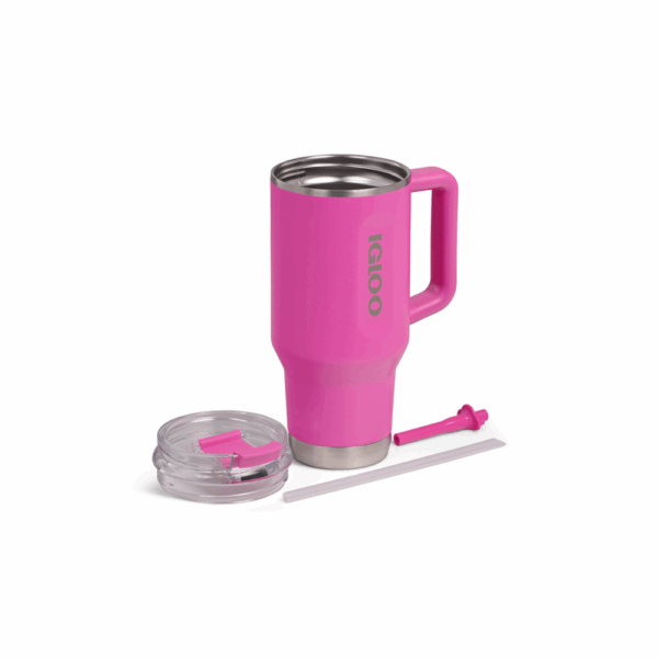 Vaso termico igloo 950 ml ice dye rosa c/pajita 71363 - Imagen 3