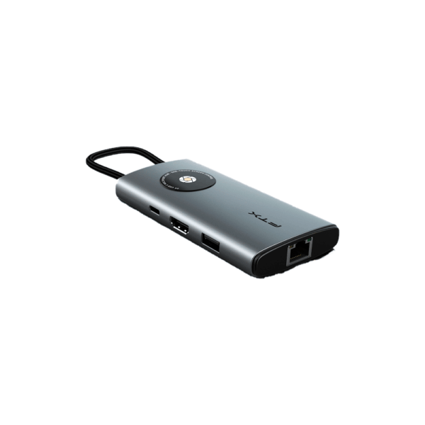 Hub 8 en 1 usb-c - hdmi/rj45/usb-a/usb-c/sd ftx-hubl3-ag 4k/30hz/1gbps/100w/5gbps - Imagen 2