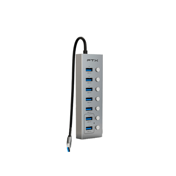 Hub usb 3.0 de 7 puertos ftx-hubu7-ag 1m/5gbps/5v 1.5a