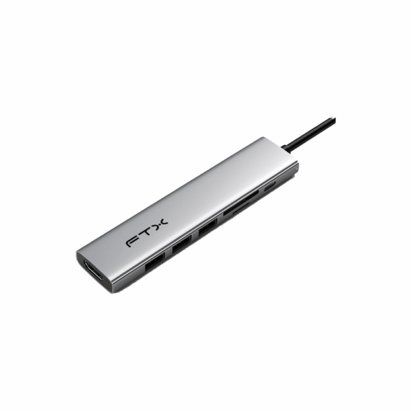 Hub 7 en 1 usb-c - hdmi/usb-a/usb-c/sd ftx-hbp2-ag7 4k/30hz/100w/5gbps - Imagen 2
