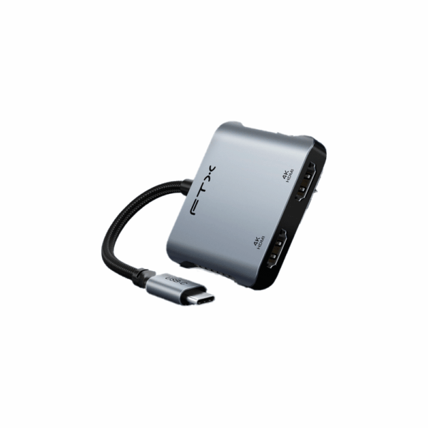 Adaptador usb-c - 2 hdmi/usb-c/usb-a ftx-cm2h4k-ag 4k/60hz/100w/gris - Imagen 2