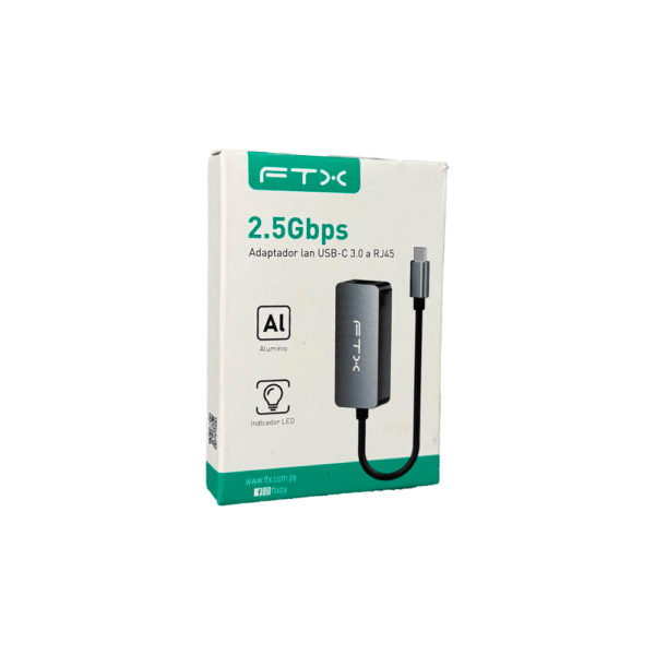 Adaptador usb-c 3.1 - rj45 m/h ftx-cml2500-ag 2.5gbps/gris - Imagen 3