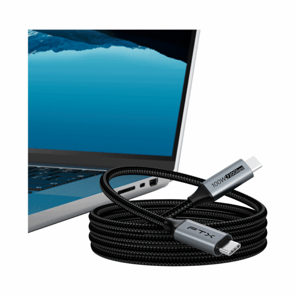 Cable usb-c 3.2 m/m 1m ftx-c160-pu31-cmcm2-ag1 20gbps/100w/20v/5a/4k/60hz/1080p/120hz - Imagen 2