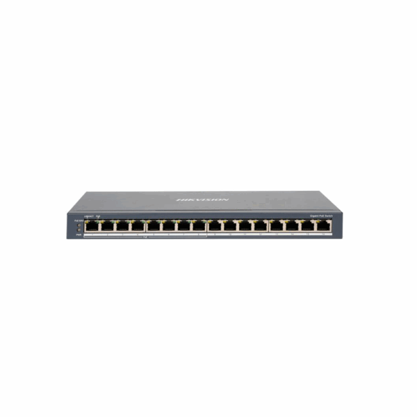 Switch hikvision ds-3e0516p-o 16p 8poe gbps/8lan gbps metal pared/escritorio