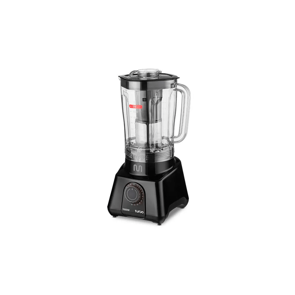 Licuadora multilaser 2.6l jarra plastica c/filtro 1100w 220v negro lq1102