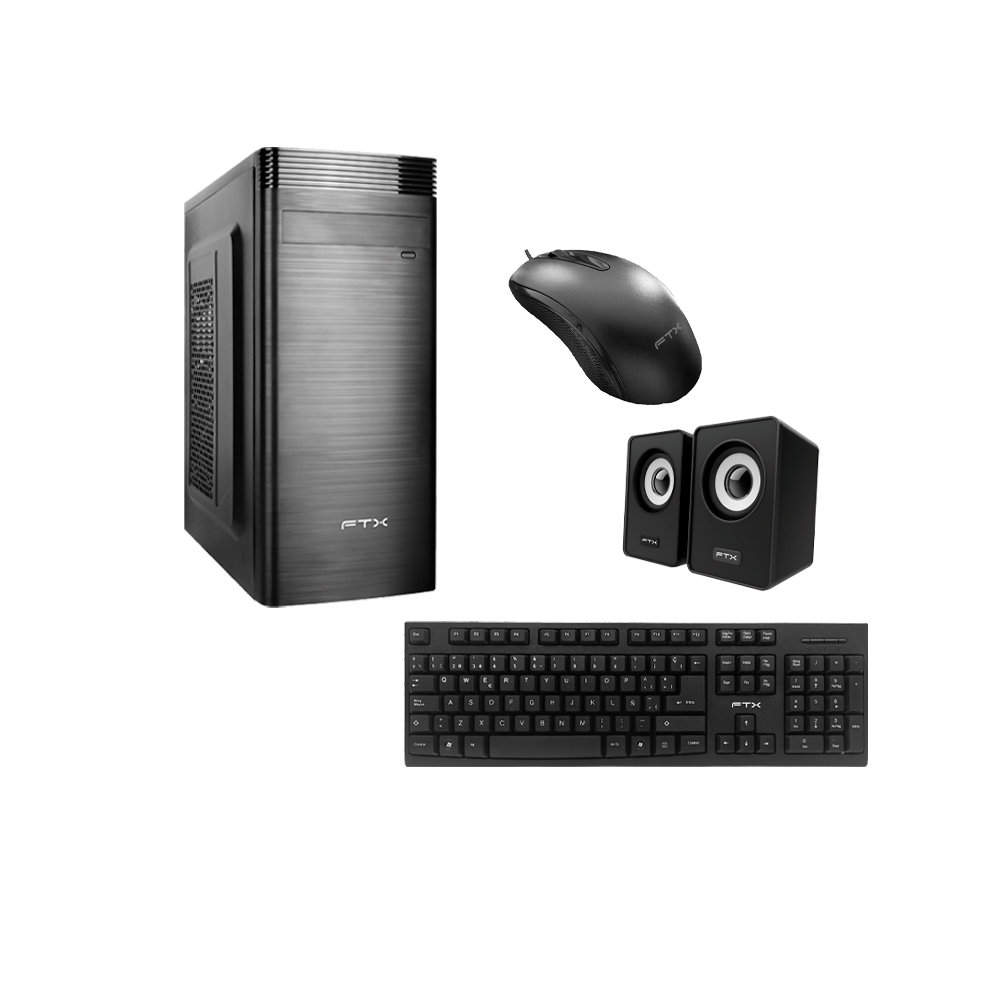 Gabinete kit ftx3133 500w+ mouse+ teclado español+ parlante