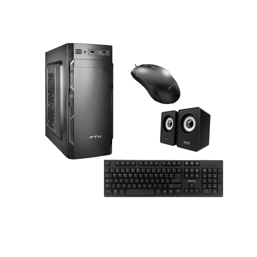 Gabinete kit ftx3135 500w+ mouse+ teclado español+ parlante