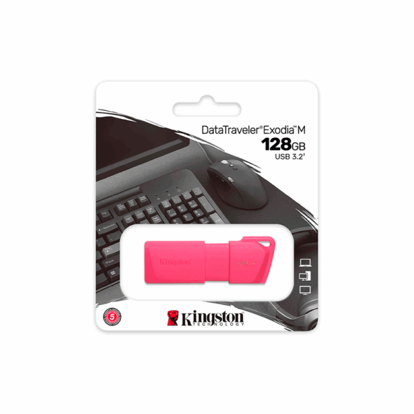 Pendrive kingston datatraveler exodia m 128gb kc-u2l128-7ln usb-a rosa - Imagen 2