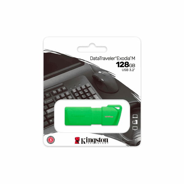 Pendrive kingston datatraveler exodia m 128gb kc-u2l128-7lg usb-a verde - Imagen 2