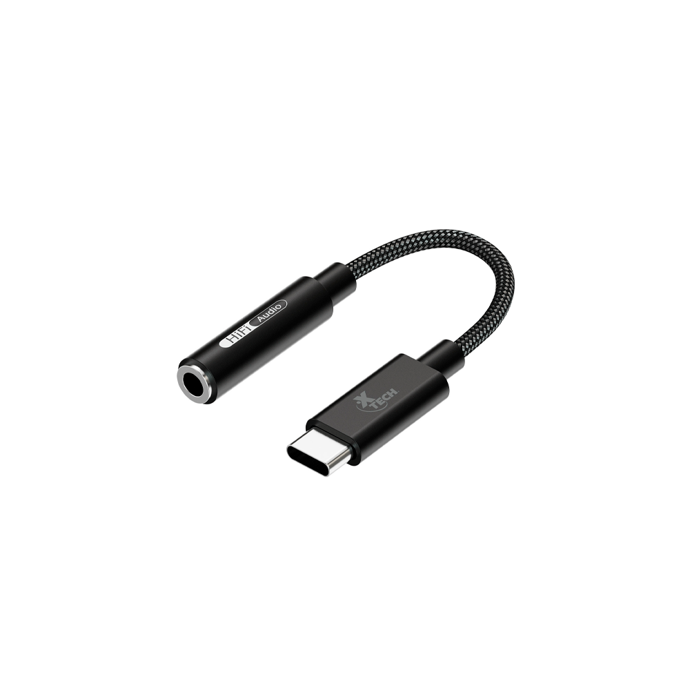 Adaptador usb-c/3.5mm m/h xtech xtc-509 10cm/negro