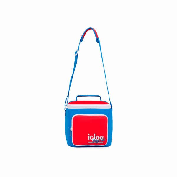 Bolsa termica igloo 9 latas vertical lunch retro azul y rojo 63083 - Imagen 5