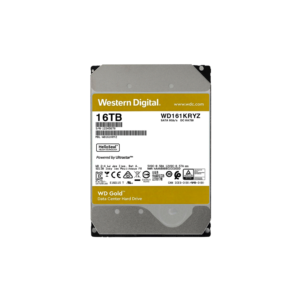 Disco duro sata3 16tb western digital gold enterprise 7200 512mb wd161kryz