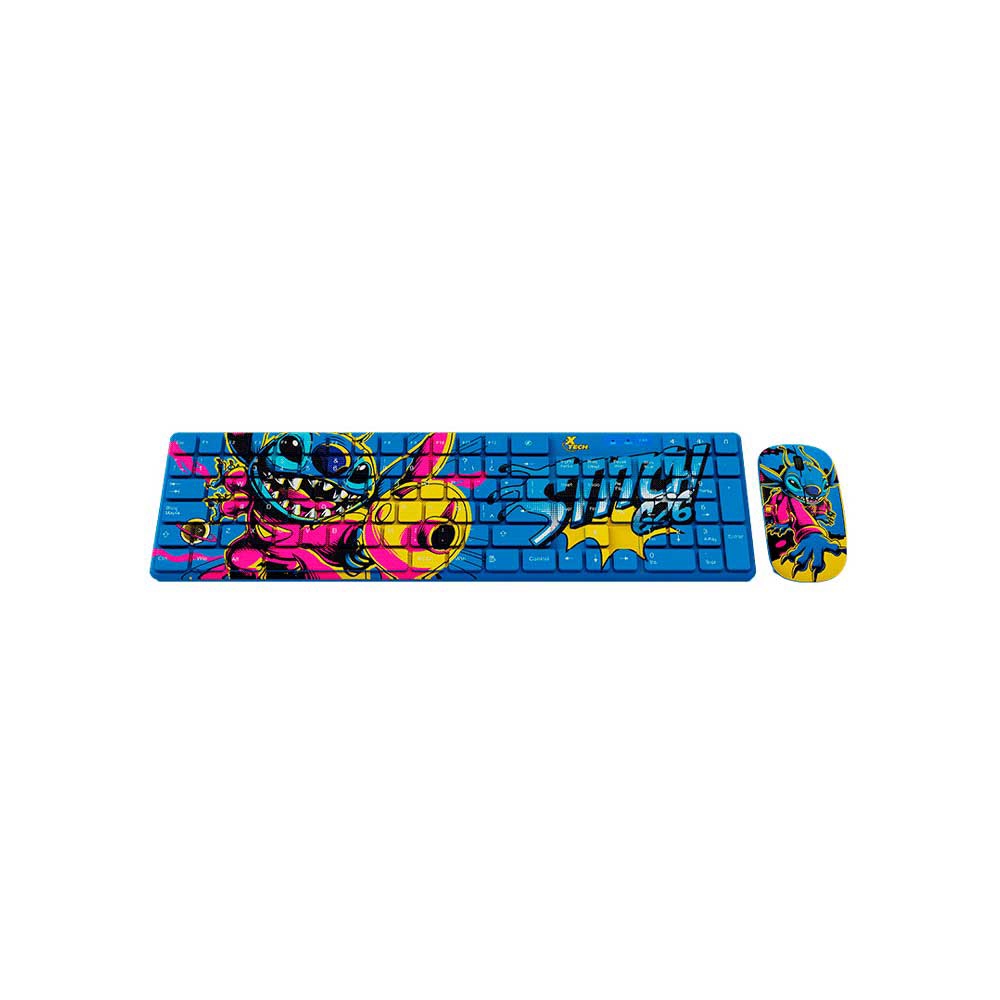 Teclado + Mouse Xtech Wireless Xtk-D312st Stitch Num/Esp/Azul