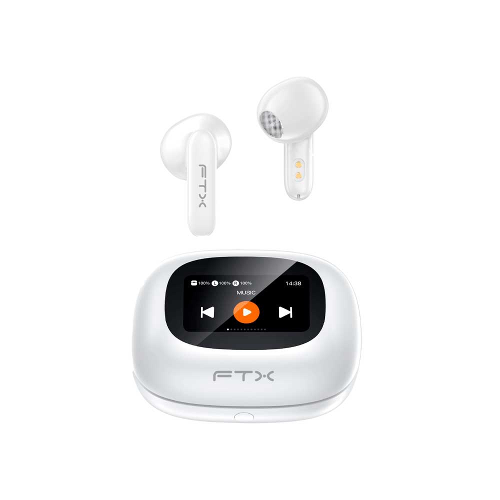 Auricular Con Microfono Ftx E97l-Wh Bt/Mic/Touch/Ipx6 Blanco C/Pant Led