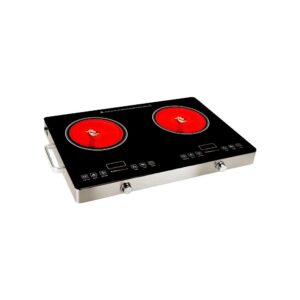 Placa De Cocina Vitroceramica Ftx 7000w 220v Digital/ 2 Hornallas Negro C/Selector Fec-2h