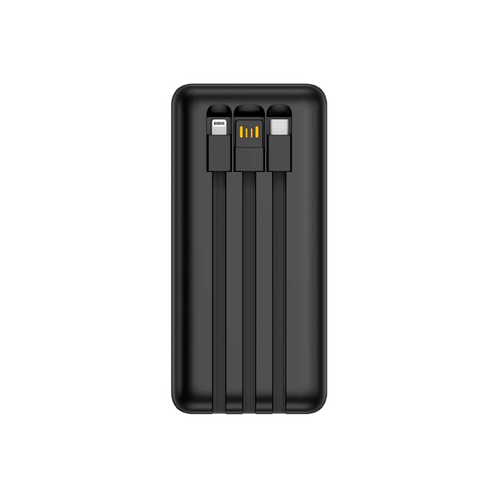 Cargador Portatil Ftx 30000mah 22.5w Pb-30lcd-Bk Power Bank Negro C/Cable Integrado - Imagen 4