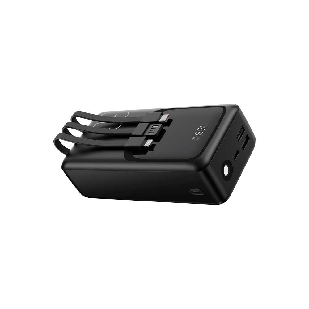 Cargador Portatil Ftx 30000mah 22.5w Pb-30lcd-Bk Power Bank Negro C/Cable Integrado - Imagen 5