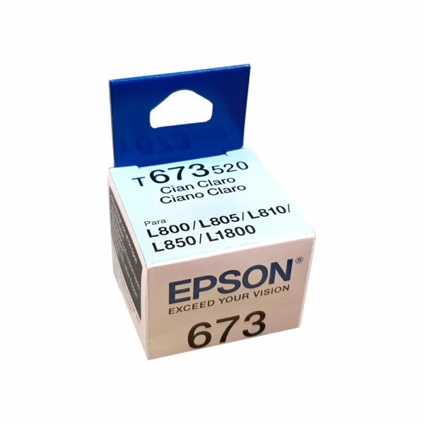 Tinta epson t673 520 light ciano l8xx t673520-al 70ml - Imagen 2