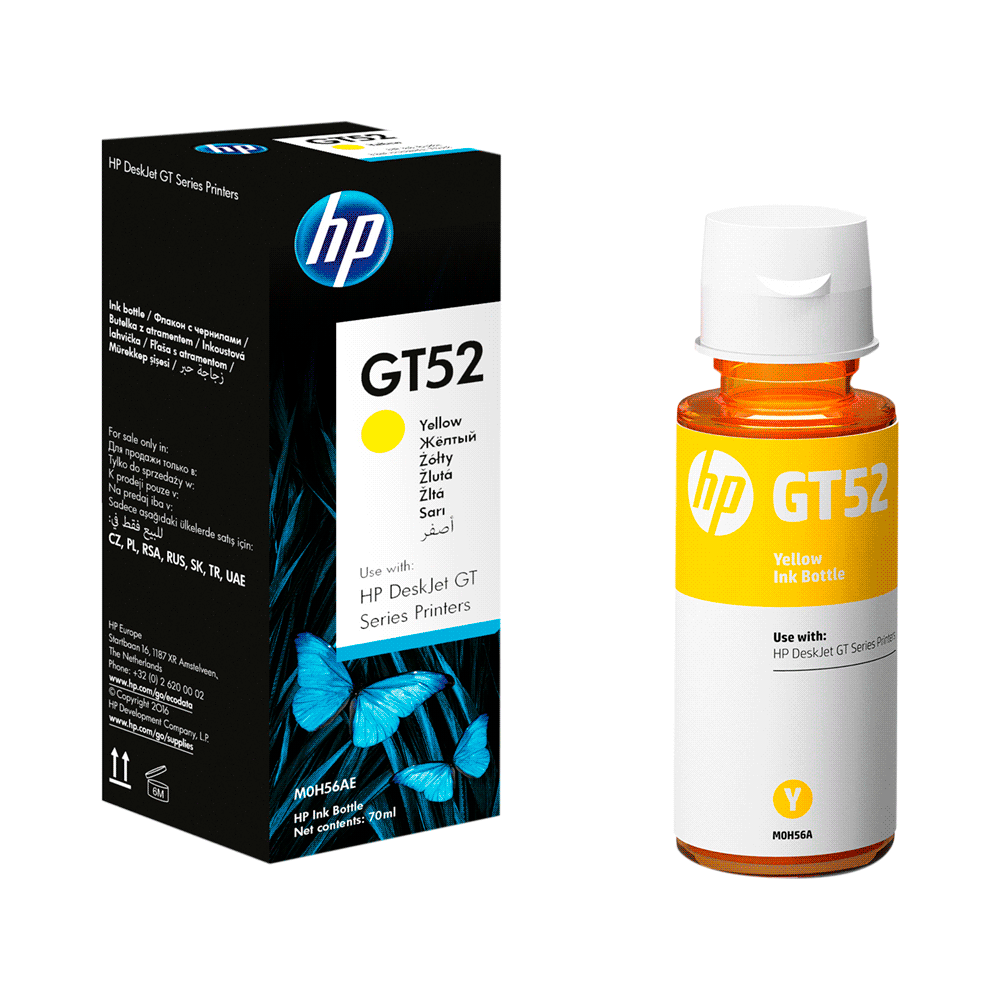 Tinta hp gt52 amarillo m0h56al 70ml