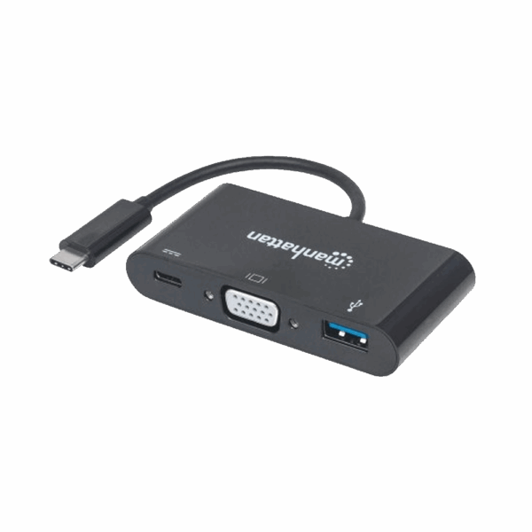 Convertidor usb-c 3.1 para vga/usb-a/usb-c 152044 hd/fhd/60hz multipuertos negro blister