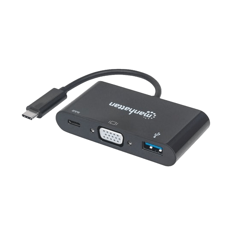 Convertidor usb-c 3.1 para vga/usb-a/usb-c 152044 hd/fhd/60hz multipuertos negro blister