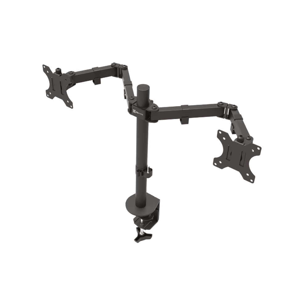 Soporte p/2mon klip kpm-310 13" a 32" 8kg c/lado art/incl 90°/gira negro
