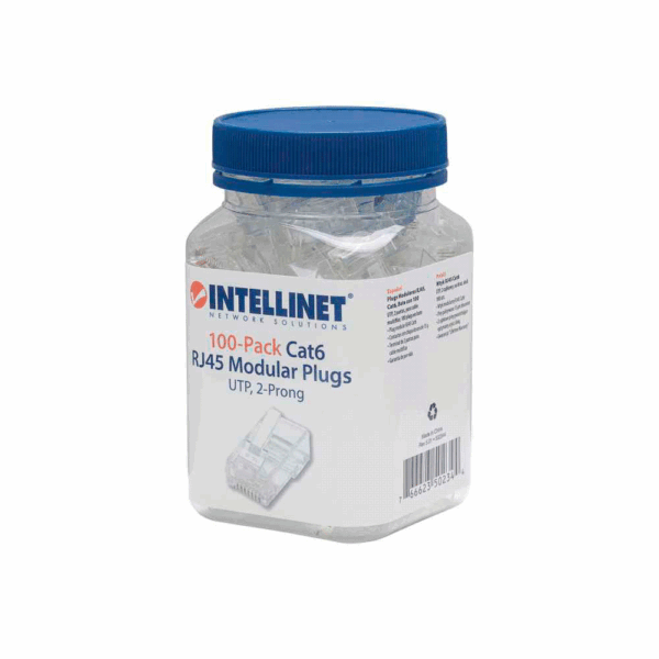 Conector rj45 cat 6 intellinet 502344 100 unidades pote - Imagen 2