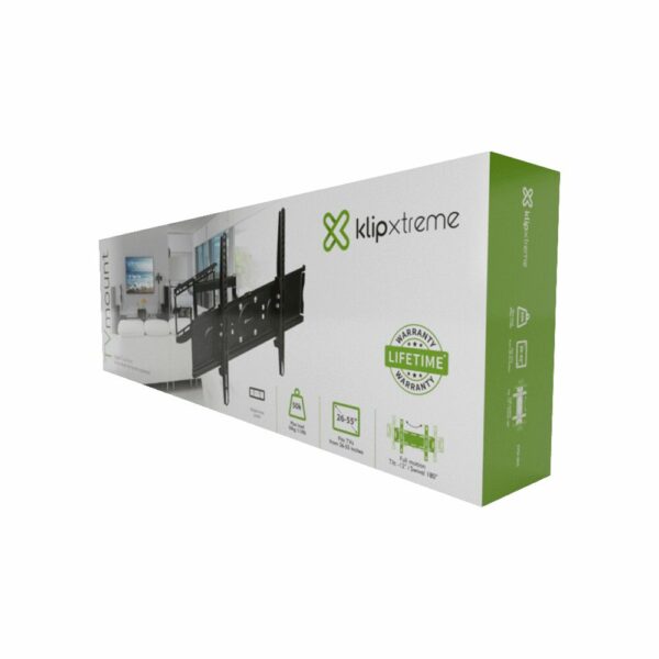 Soporte p/tv klip kpm-885 26" a 55" 50kg inclina/gira 180/pared negro - Imagen 3