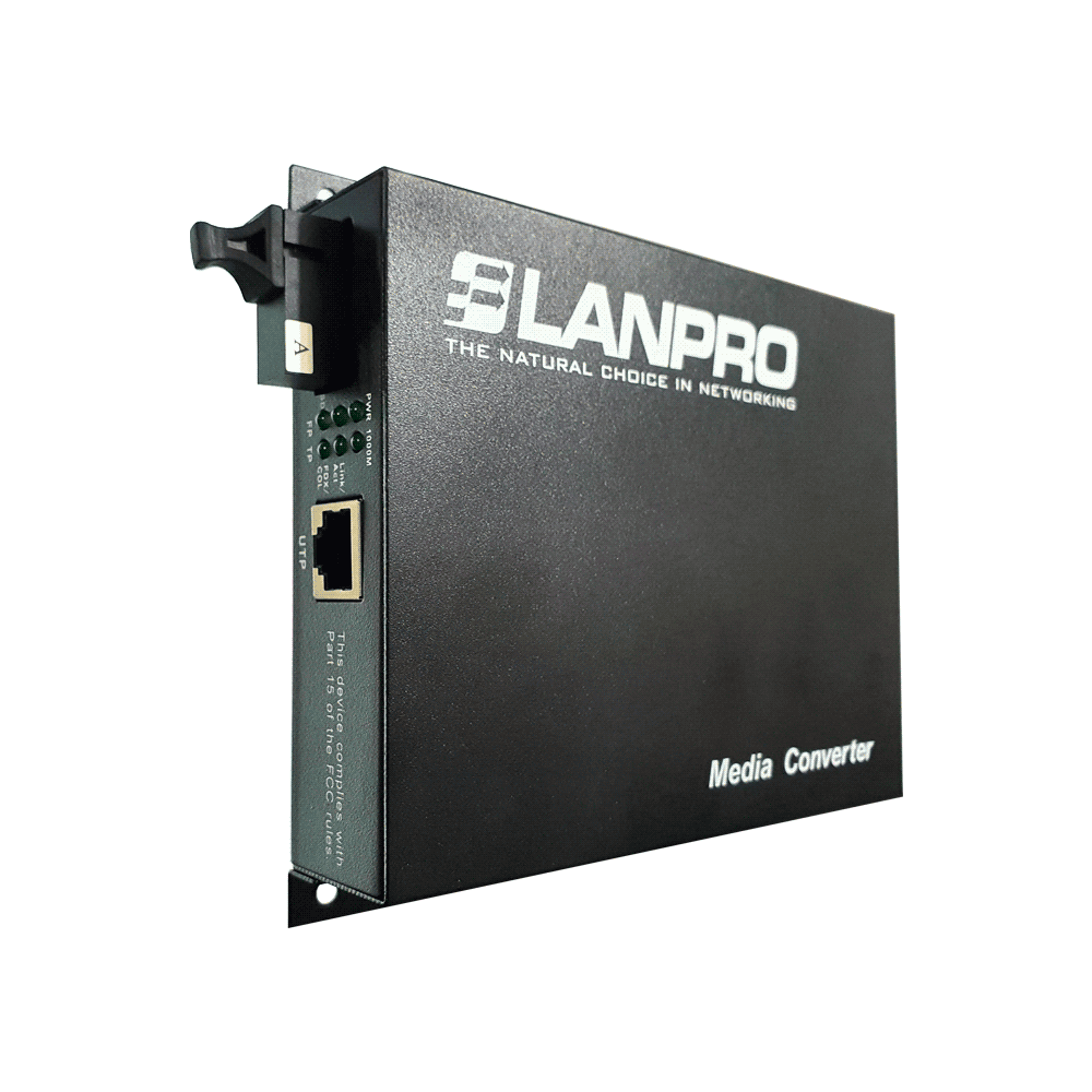 Media converter de fibra optica lanpro sm sc x 40 kms