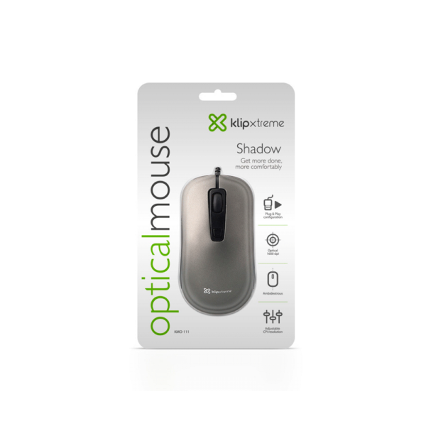 Mouse klip usb kmo-111 1600dpi/gris - Imagen 4