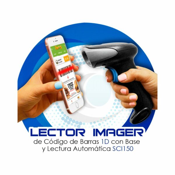 Lector 3nstar sci150 1d imager usb c/base automatico negro - Imagen 4
