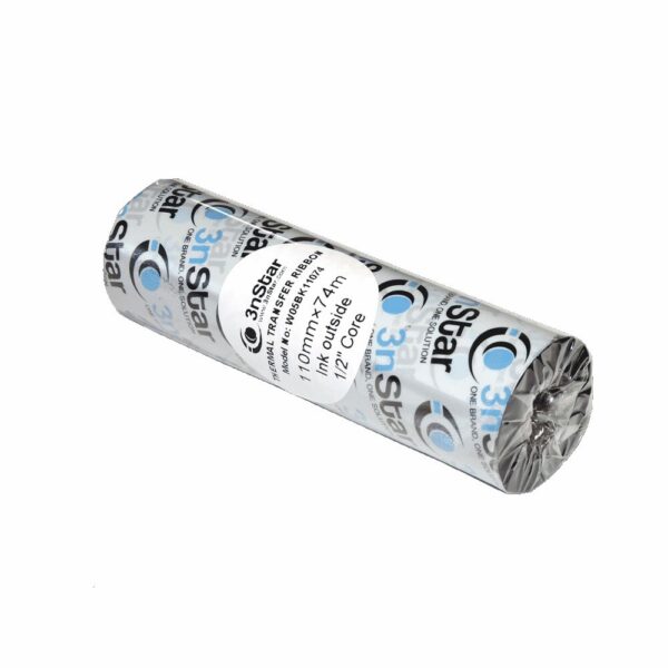 Ribbon 3nstar para etiqueta de 4" 110mm x 74m cera w05bk11074 por unidad - Imagen 2