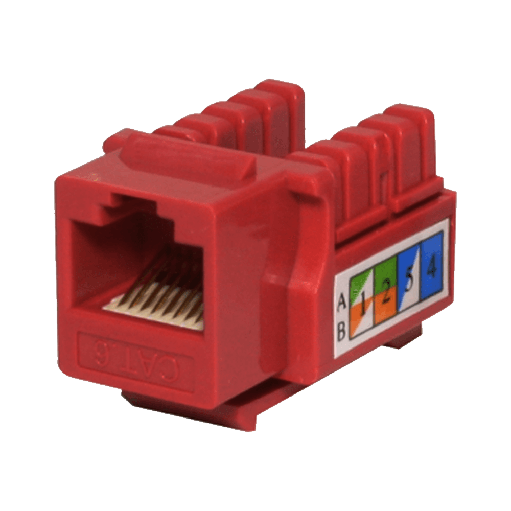 Conector rj45 hembra lanpro cat.6 rojo lp-xc6pusrd