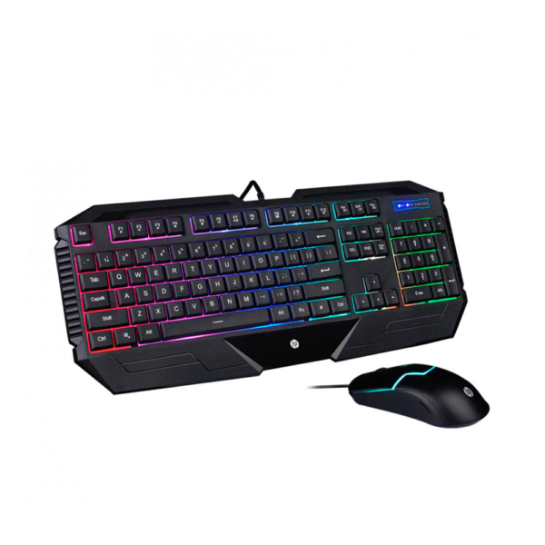 Teclado con mouse hp gamer usb gk1100 multimedia retroiluminado/español/negro