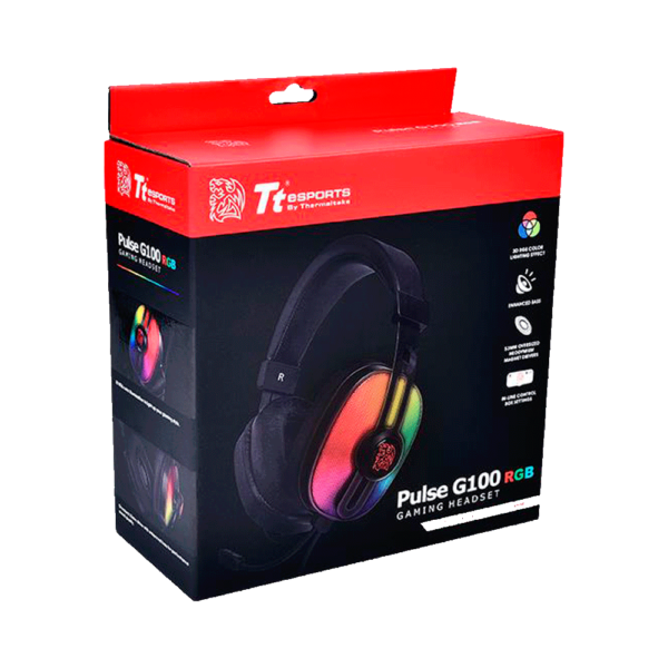 Auricular con microfono gamer 3.5mm/usb/rgb pulse g100 ht-pls-anecbk-28 thermaltake