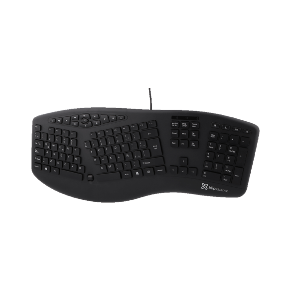 Teclado ergonomico klip usb kbk-250 extreme majestik español negro