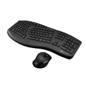Teclado con mouse ergonomico wireles klip kbk-500 majestik wireless duo español negro