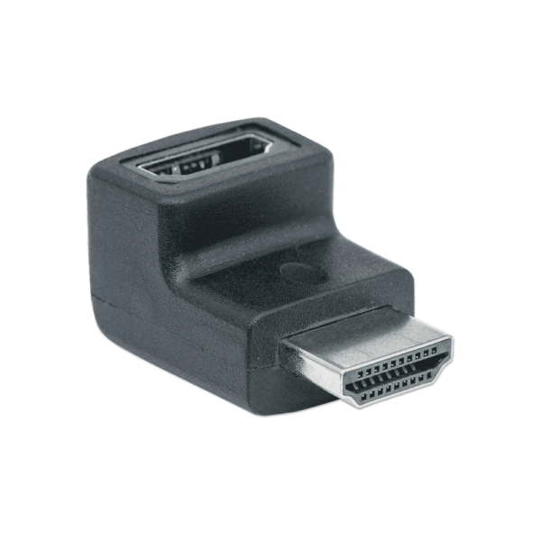 Adaptador hdmi h/m 353502 4k angulo de 90° hacia abajo negro bolsa