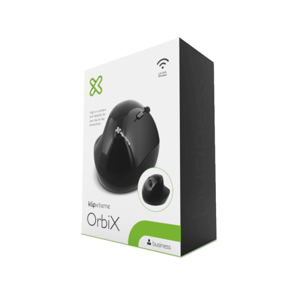 Mouse klip wireless kmw-500bk orbix 1600dpi/6 bot/ negro - Imagen 2