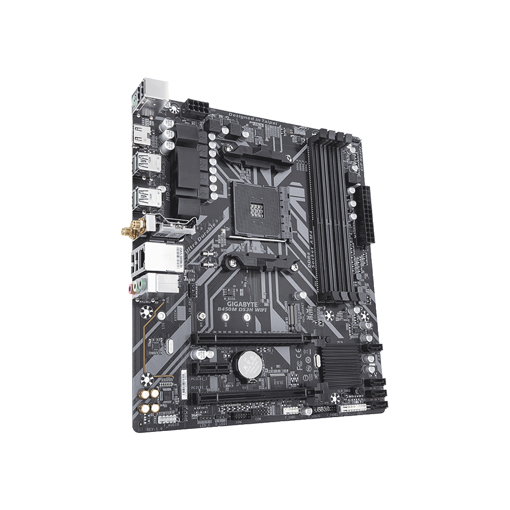Placa madre gigabyte am4 b450m-ds3h wifi y1 s/r/hdmi/m2/wifi/ddr4/matx/rgb