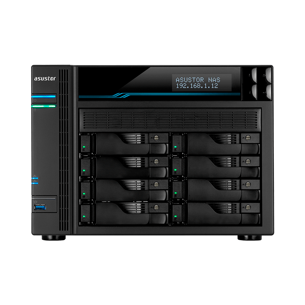 Almacenamiento nas asustor as6508t qc2.1/8bay/8gb/2 m.2/4-gblan/2usb3.2