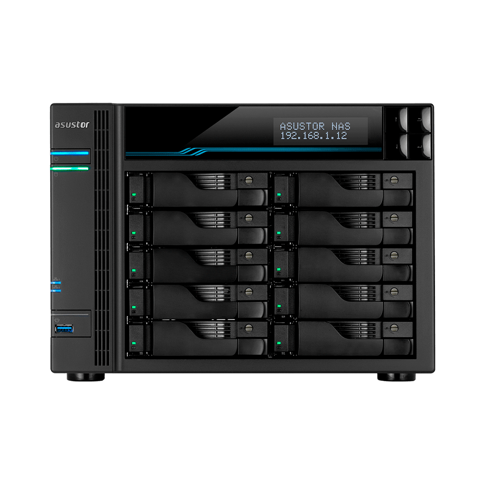 Almacenamiento nas asustor as6510t qc2.1/10bay/8gb/2 m.2/4-gblan/2usb3.2