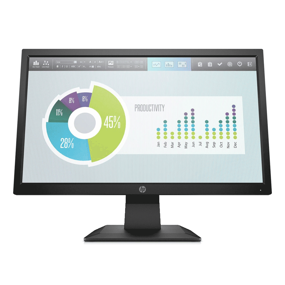 Monitor 20" hp p204v hd hdmi/vga/5ms/negro/bivolt/5rd66aa corporativo