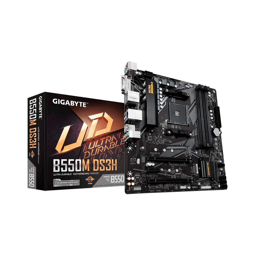 Placa madre gigabyte am4 b550m ds3h 1.0 v/s/r/hdmi/dvi/2m2/ddr4/usb3.2/matx