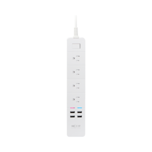 Filtro de linea iot nexxt de 4 tomas nema + 4 usb/15a/bivolt/1.8m nhp-e610