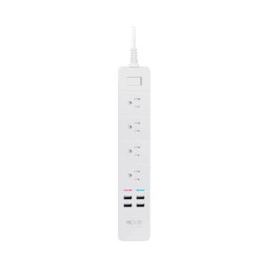 Filtro de linea iot nexxt de 4 tomas nema + 4 usb/15a/bivolt/1.8m nhp-e610