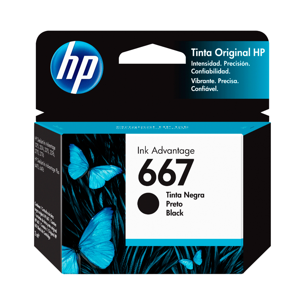 Tinta hp 667 negro 3ym79al dj 2775 2ml