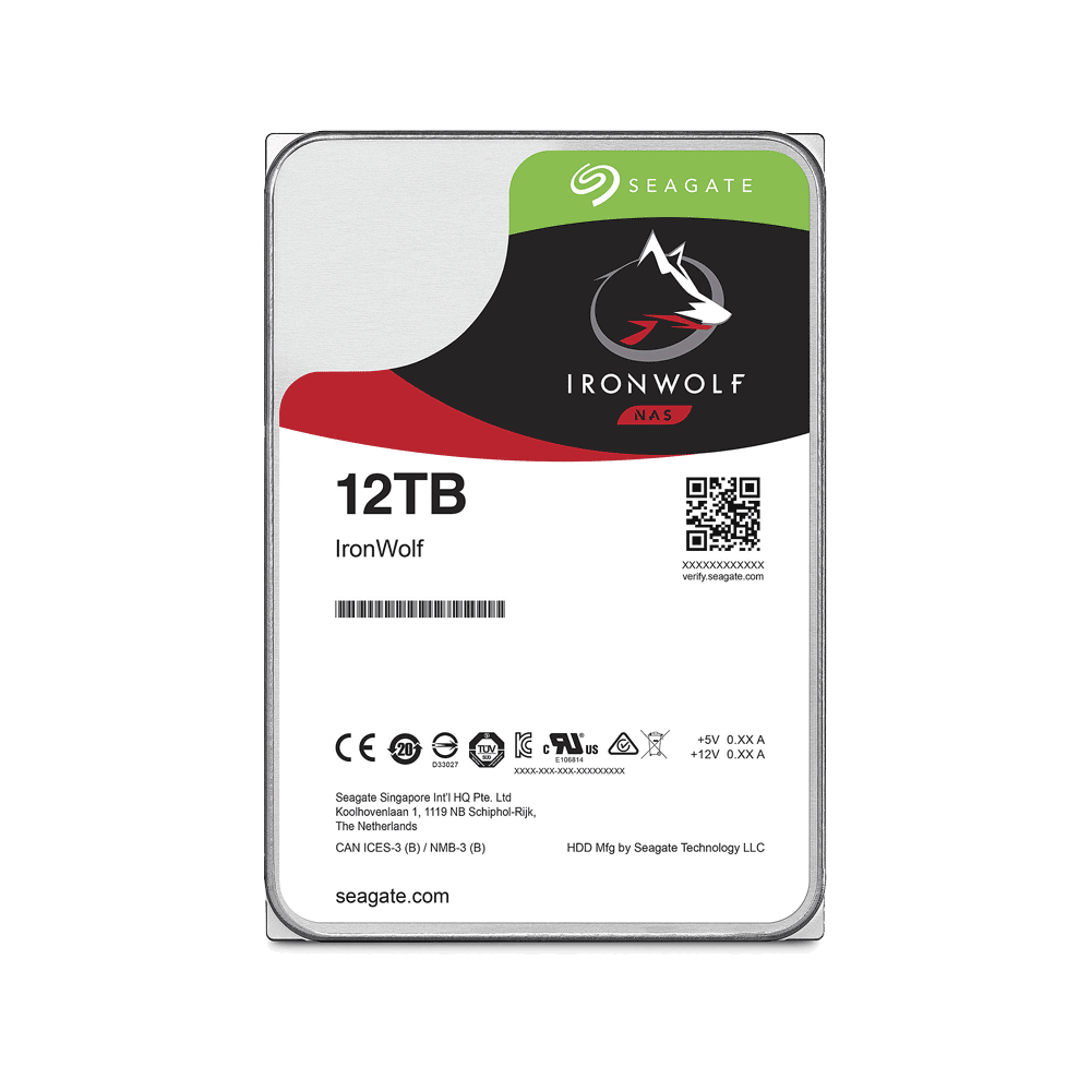 Disco duro sata3 12tb seagate 7200 256mb ironwolf nas st12000vn0008
